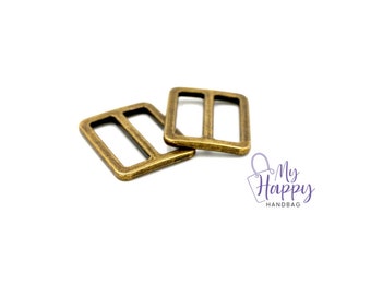 Antique Brass 1" -25mm Slider Hardware for Bags and Crafts, Set of 2