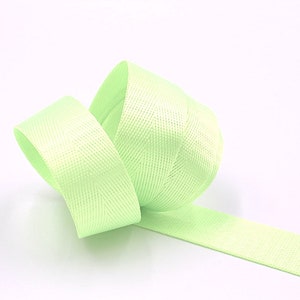 Neon Lime Green Herringbone 1 inch (25mm) or 1.5 inch (38mm) width Nylon Webbing- Strapping  by the yard. Great for bags and totes!!