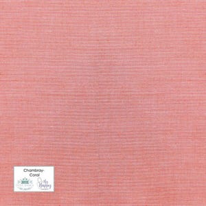 Tilda Chambray Basics- TIL160014-Coral- Half Yard