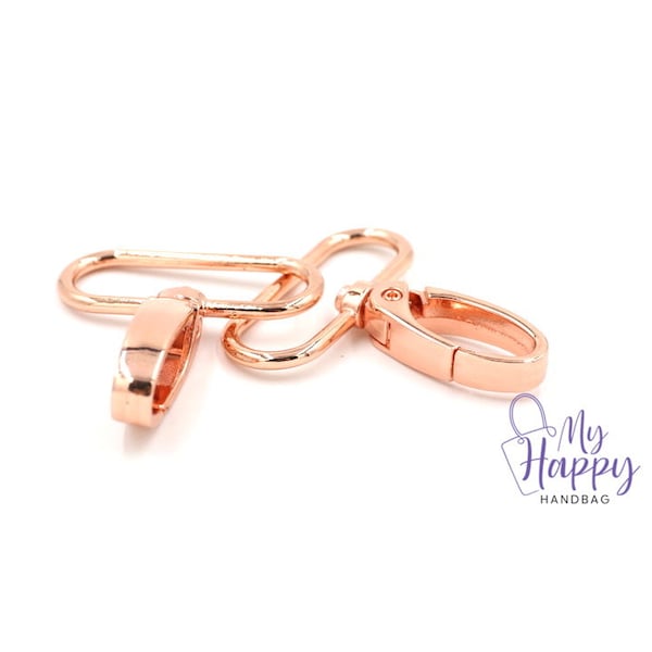 Rose Gold 1 1/2" -38mm Swivel Hooks Hardware for Bags and Crafts, Set of 2