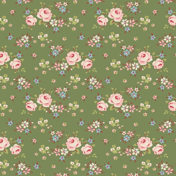 Tilda- Creating Memories- Gracie TIL130151- Green- Half Yard- June 2024