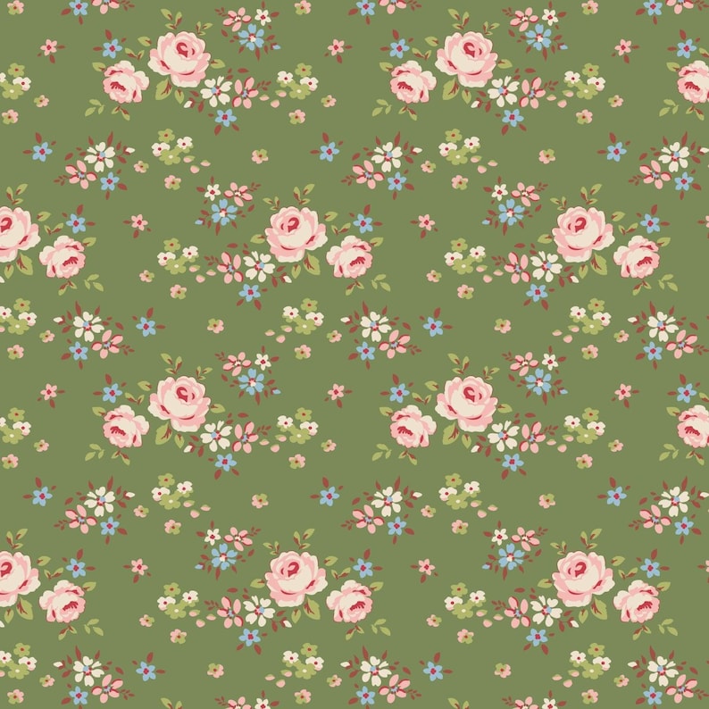 Tilda- Creating Memories- Gracie TIL130151- Green- Half Yard- June 2024 Bild 1