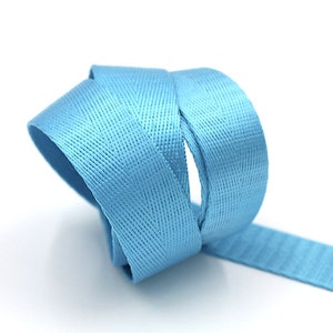 Turquoise Herringbone 1 inch (25mm) or 1.5 inch (38mm) width Nylon Webbing- Strapping  by the yard. Great for bags and totes!!