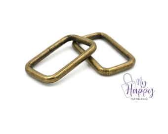 Antique Brass 1 1/2" -38mm Rectangle Ring Hardware for Bags and Crafts, Set of 2