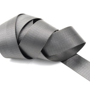 Dark Grey Herringbone- 1 inch (25mm) or 1.5 inch (38mm) width Nylon Webbing- Strapping  by the yard.