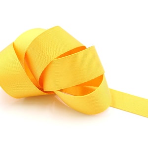 Bright Yellow 1 inch (25mm) or 1.5 inch (38mm) width Nylon Webbing- Strapping  by the yard. Great for bags and totes!!