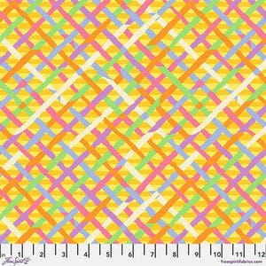 Kaffe Fassett Collective Fabric- Brandon Mably- Mad Plaid PWBM037.GOLDX- Half Yard