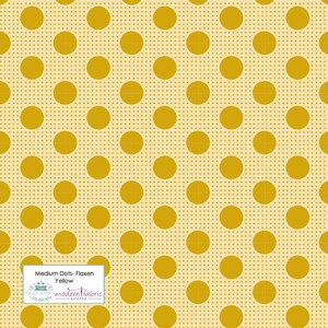 Tilda Medium Dots- TIL130029-Flaxen Yellow- Half Yard