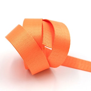 Orange Herringbone 1 inch (25mm) or 1.5 inch (38mm) width Nylon Webbing- Strapping  by the yard. Great for bags and totes!!