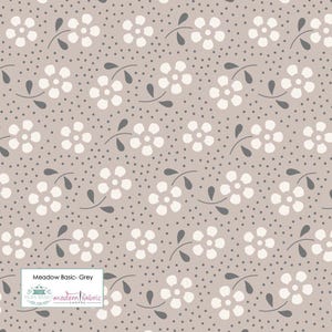 Tilda Meadow Basic- TIL130085-Grey- Half Yard
