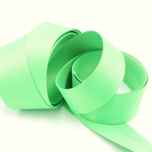 Spring Green Herringbone- 1 inch (25mm) or 1.5 inch (38mm) width Nylon Webbing- Strapping  by the yard.