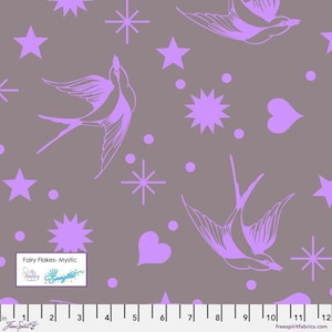 Tula Pink Neon True Colors- Fairy Flakes PWTP157.MYSTIC- Half Yard