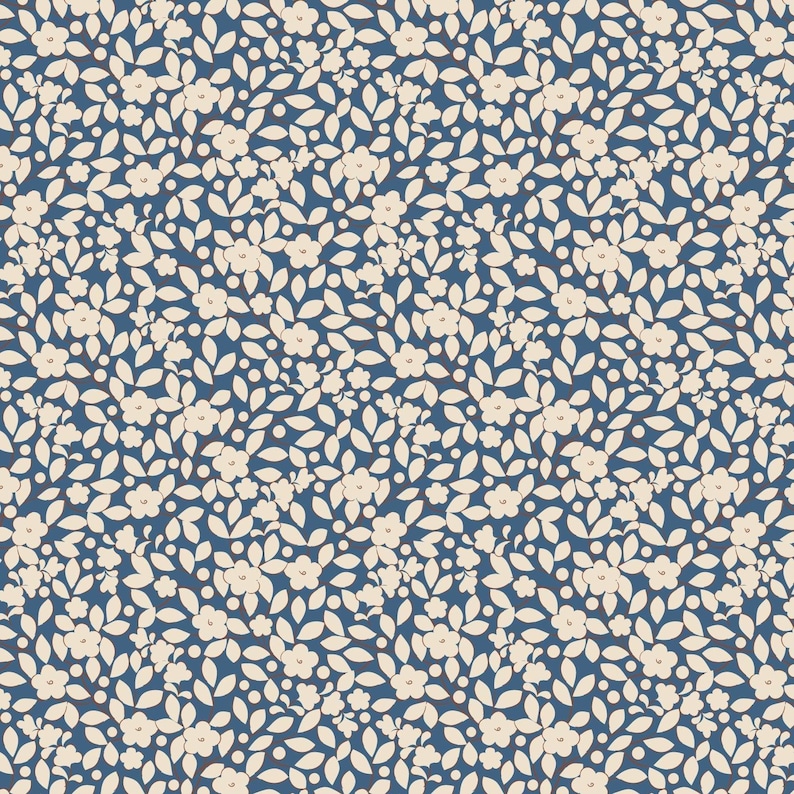 Tilda- Creating Memories- Avery TIL130126- Blue- Half Yard- June 2024 image 1