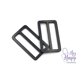 Black Matte 1 1/2&quot; -38mm Slider Hardware for Bags and Crafts, Set of 2