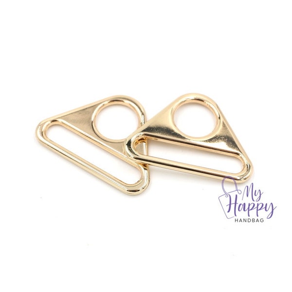 Gold 1 1/2" -38mm Triangle Ring Hardware for Bags and Crafts, Set of 2