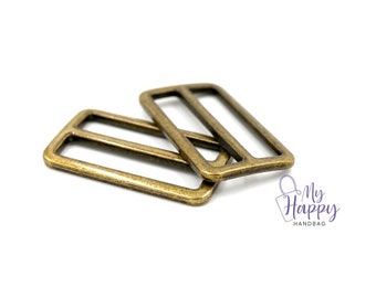 Antique Brass 1 1/2" -38mm Slider Hardware for Bags and Crafts, Set of 2