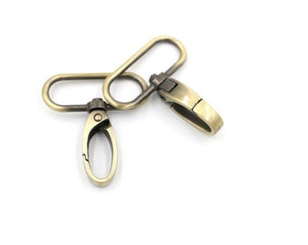 Brass  1 1/2" -38mm Swivel Hooks Hardware for Bags and Crafts, Set of 2
