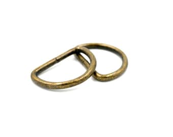 Antique Brass 1 1/2" -38mm D- Ring Hardware for Bags and Crafts, Set of 2