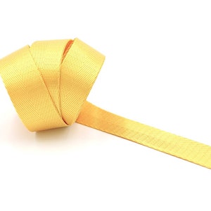 Bright Yellow  Herringbone 1 inch (25mm) or 1.5 inch (38mm) width Nylon Webbing- Strapping  by the yard. Great for bags and totes!!