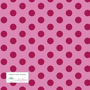 Tilda Medium Dots- TIL130010-Maroon- Half Yard