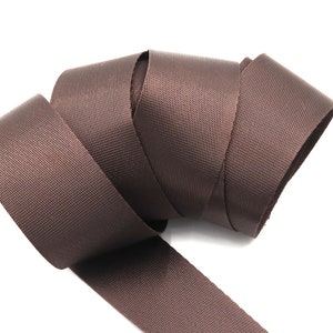 Brown 1 inch (25mm) or 1.5 inch (38mm) width Nylon Webbing- Strapping  by the yard.