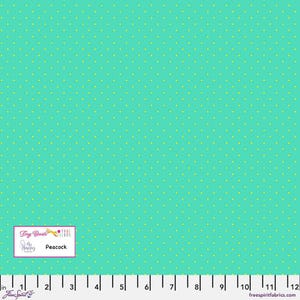 Tula Pink True Colors- Tiny Dots PWTP185.PEACOCK- Half Yard