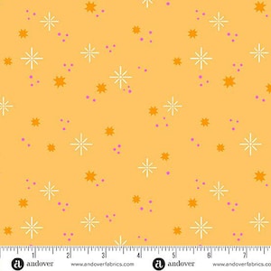 Ghostly Garden by KP Creates- Stardust A-10201-O Orange- Half Yard- March 2026