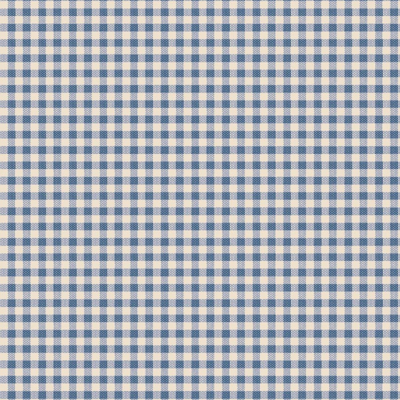 Tilda- Creating Memories- Gingham TIL160073- Blue- Half Yard- June 2024 image 1