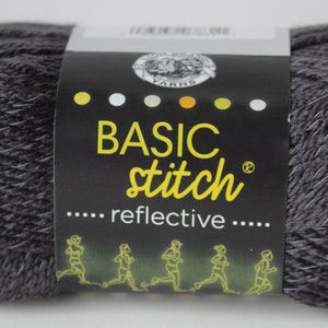 302 Iron Gey Lion Brand Basic Stitch Reflective yarn Medium 4