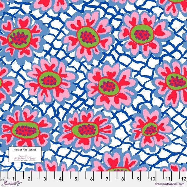 Kaffe Fassett- Brandon Mably- Flower Net PWBM081.WHITE- Half Yard- February 2023