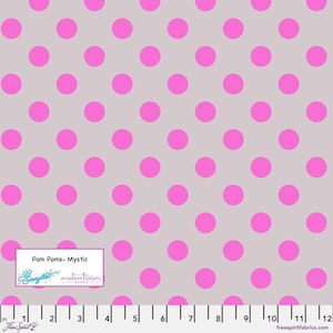 Tula Pink&#39;s Neon True Colors- Pom Pom PWTP118.MYSTIC- Half Yard  April 2023 Release