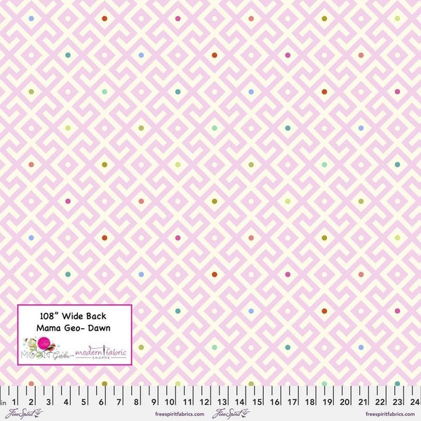 Tula Pink- 108" Wide Back Mama Geo- QBTP010.DAWN  from Moon Garden- Half Yard