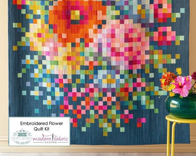 TILDA Basics Embroidered Flower Quilt Kit Etsy