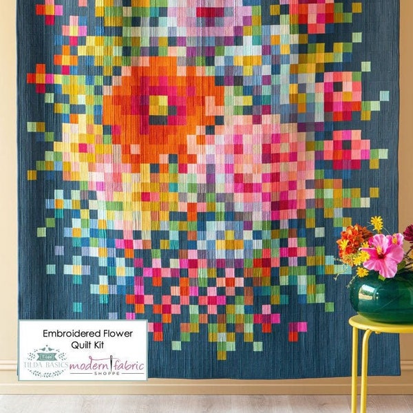 Tilda Embroidery Flowers Quilt Kit Etsy