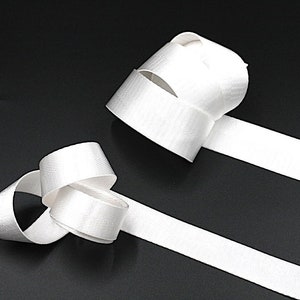 White Herringbone 1 inch (25mm) or 1.5 inch (38mm) width Nylon Webbing- Strapping  by the yard. Great for bags and totes!!