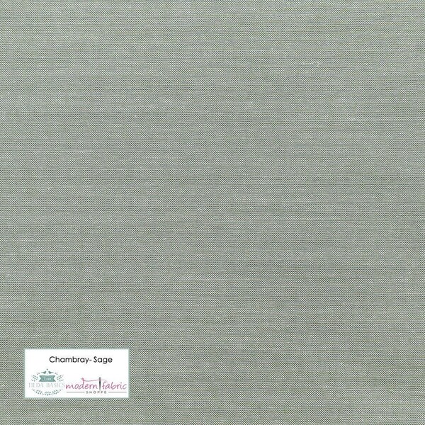 Tilda Chambray Basics- TIL1600011-Sage- Half Yard