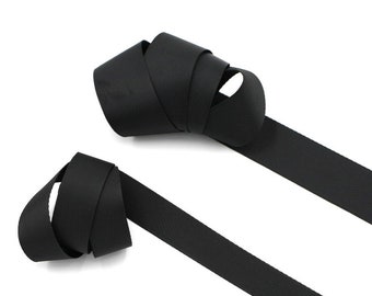 Black 1 inch (25mm) or 1.5 inch (38mm) width Nylon Webbing- Strapping  by the yard. Great for bags and totes!!