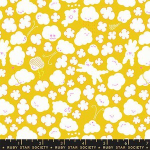 PRE-Order Float by Rashida Coleman Hale- Cloudy RS 1144 12 Starfruit- Half Yard- January 2027