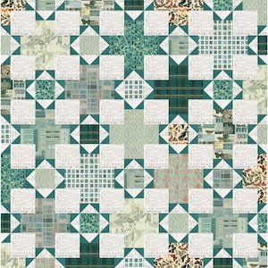Hazel Quilt- Teal Kit featuring Eclectic Elements- Teal by Tim Holtz- April 2025
