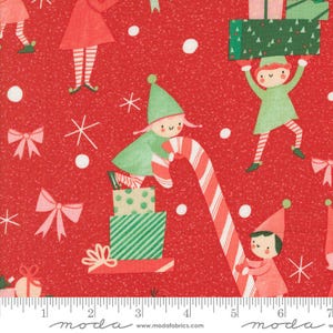 Tiny Christmas by Lizzy House- Christmas Red 37131 12- Half Yard- Juni 2025