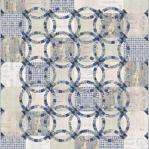 Double Wedding Ring Quilt Kit featuring Eclectic Elements- Indigo by Tim Holtz- June 2025