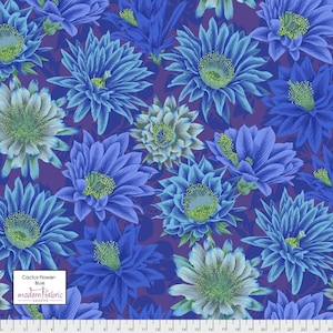 Kaffe Fassett- Philip Jacobs- Cactus Flower PWPJ096.BLUE- Half Yard