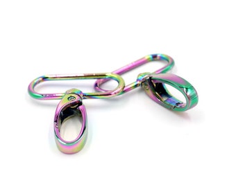 Regenbogen Irisierende 1 1/2&quot; -38mm Drehhaken Hardware für Taschen und Kunsthandwerk, 2er Set