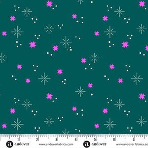 Ghostly Garden by KP Creates- Stardust A-10201-T Teal- Half Yard- March 2026