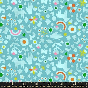 PRE-Order Catnap by Alexia Marcella Abegg- RS 4131 15-Turquoise - Half Yard- October 2025