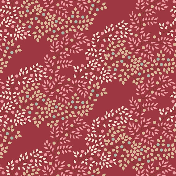 Tilda- Creating Memories- Berrytangle TIL130147- Burgundy- Half Yard- June 2024
