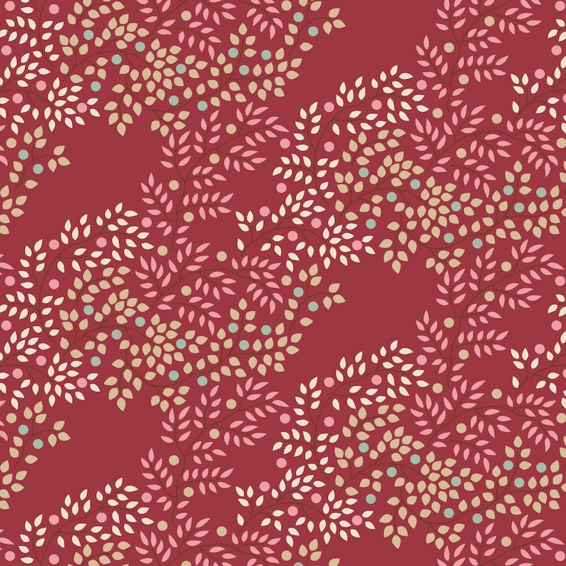 Tilda - Making Memories - Berrytangle TIL130147- Burgund - Half Yard - Juni 2024 Bild 1