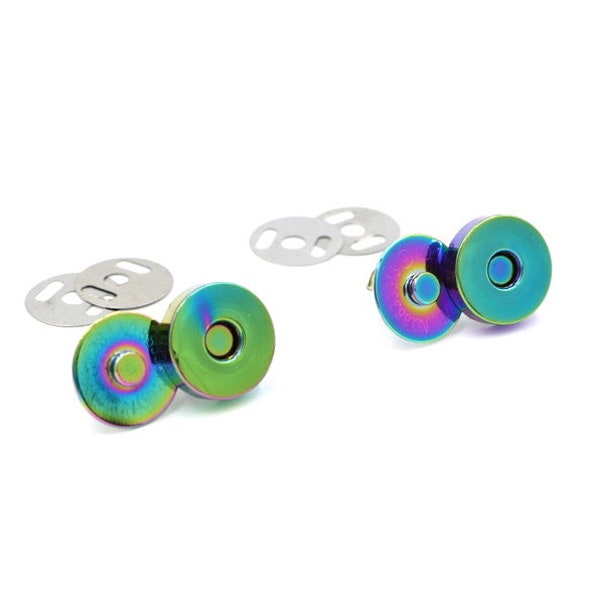 18mm Rainbow Magnetic Snaps/Closures for Handbags & Wallets - Set of 2! - Bag Hardware