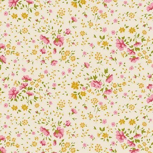 Tilda Basic Widebacks 108 "Breite - Ellie TIL150011-V15-Pink / Gelb - Half Yard - Oktober 2026