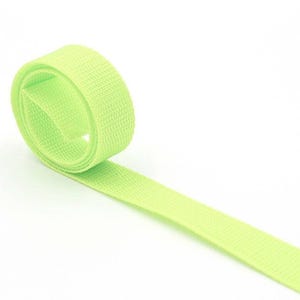 Neon Lime Green Polypropylene 1 inch (25mm)  Poly Webbing- Strapping by the yard.